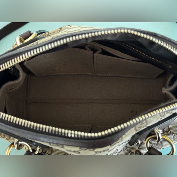 GUCCI GG Canvas Convertible Dome Satchel Bag & matching Continental Wallet - Picture 6 of 15